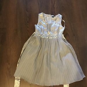 Girls silver sequin hearts dress